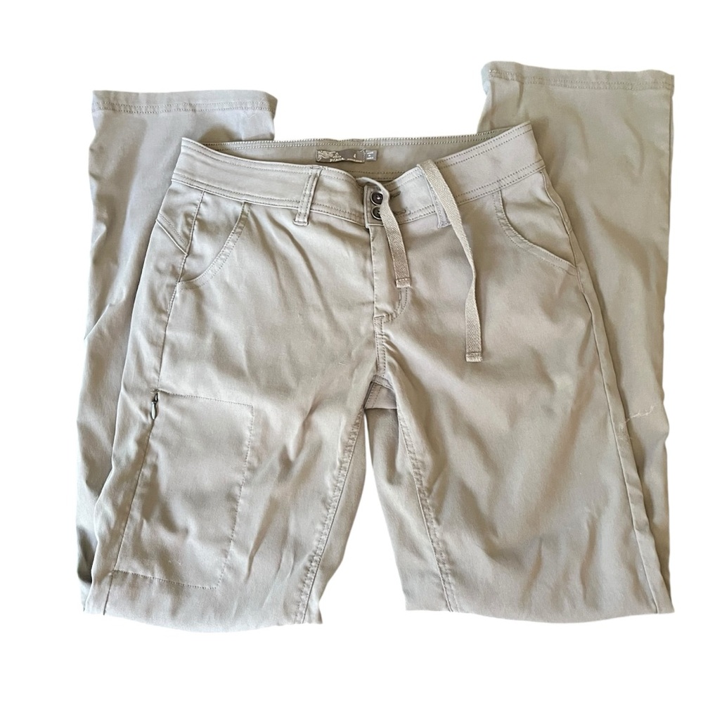PrAna Halle Pant II Convertible Roll Up Hiking Bootcut Pant Size 4 Travel Khaki